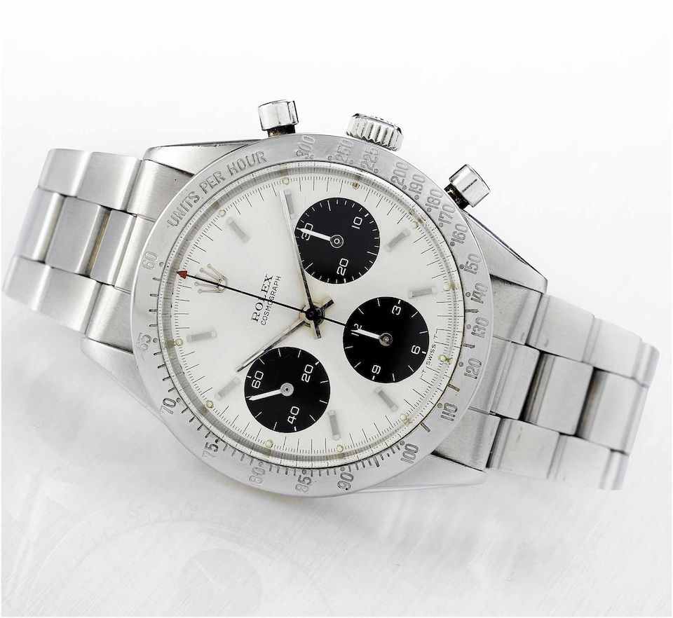 Rolex. A fine and rare stainless steel chronograph wristwatchRef:6239, 'Cosmograph' circa 1964