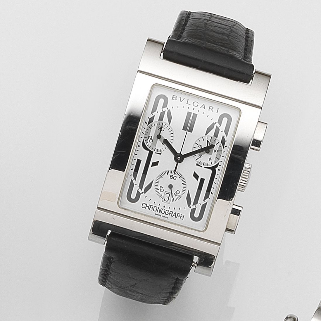 Bulgari. A stainless steel quartz calendar chronograph wristwatchRettangolo, Ref:RTC49S, Case No.J13095, Circa 2005