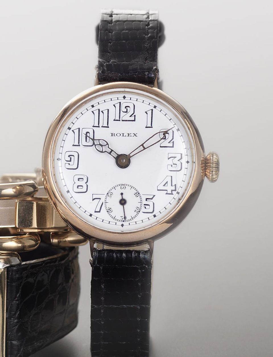 Rolex. A 9ct rose gold manual wind wristwatchCirca 1920