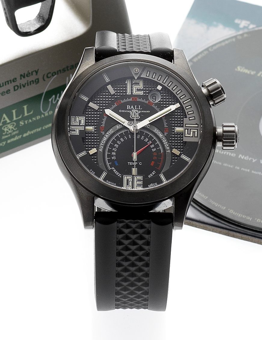 Ball. A fine DLC titanium cased automatic diving wristwatch with temperature displayDiver TMT, Circa 2006