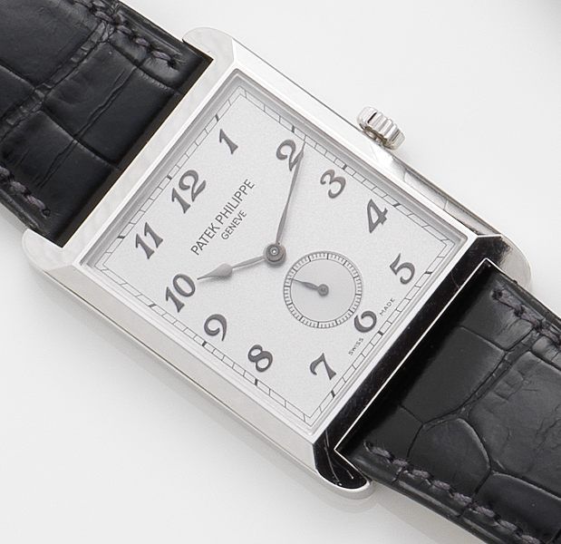 Patek Philippe. A fine 18ct white gold rectangular manual wind wristwatchRef:5109G, Case No: 427432, Movement No. 1888654, Sold December 2004