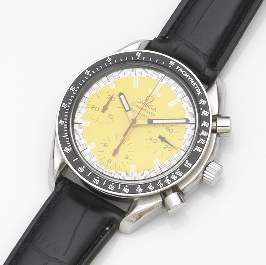 Omega. A stainless steel automatic chronograph wristwatchSpeedmaster Schumacher, Ref:175.0032.1, Case No.5529257, Circa 2005