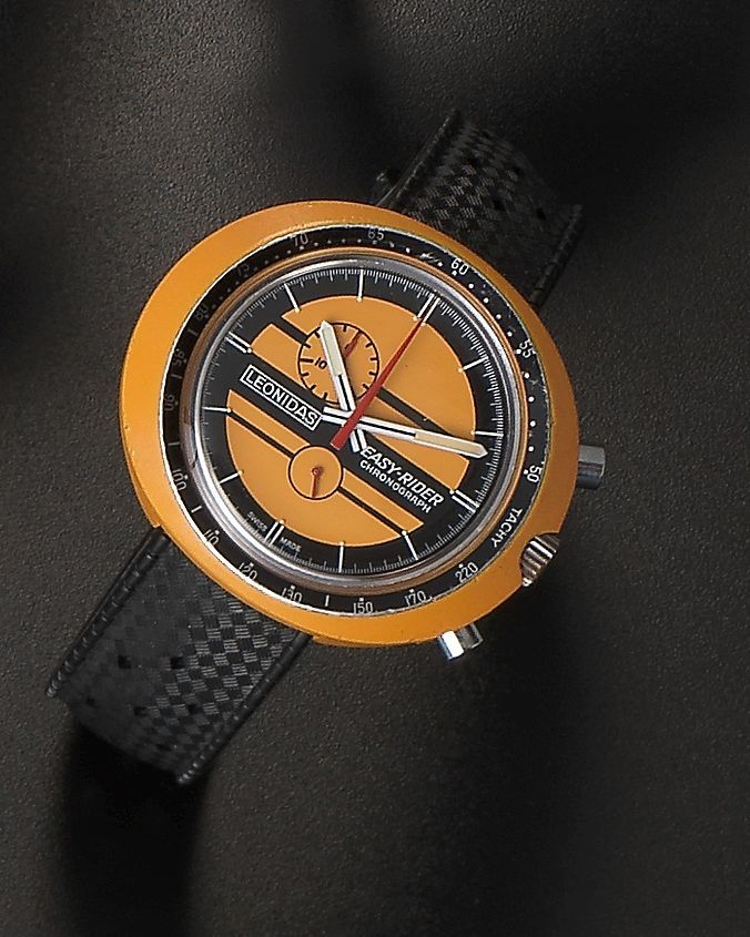 Leonidas. A plastic manual wind chronograph wristwatchJacky Ickx Easy Rider, Ref:429801, Circa 1972