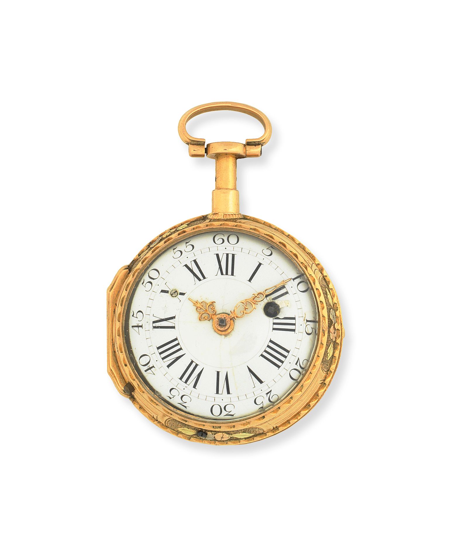 Louis Truitte A Berlin. A gold key wind quarter repeating open face pocket watch Circa 1770
