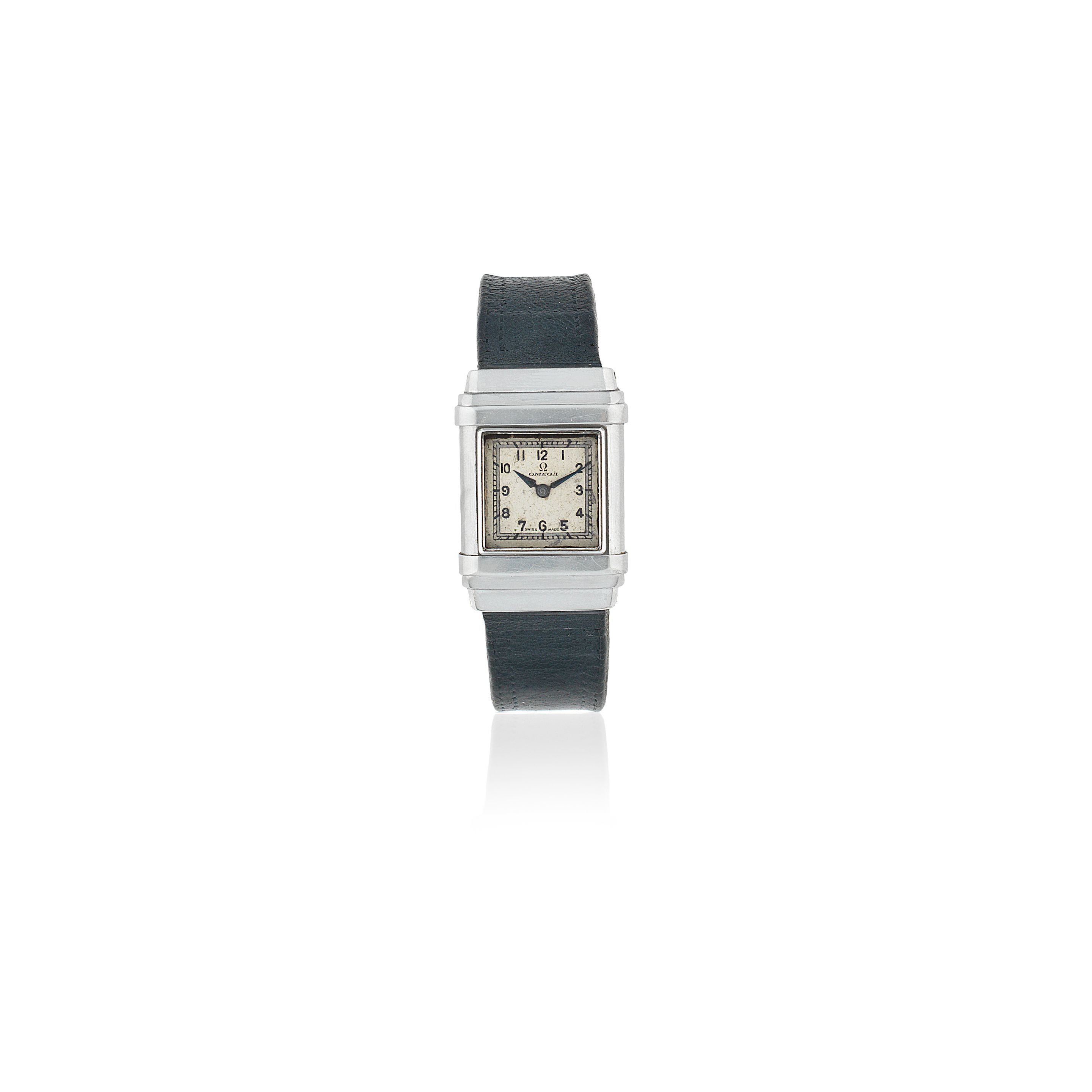 Omega. An unusual stainless steel manual wind wristwatch with water resistant sliding case Marine, Circa 1935