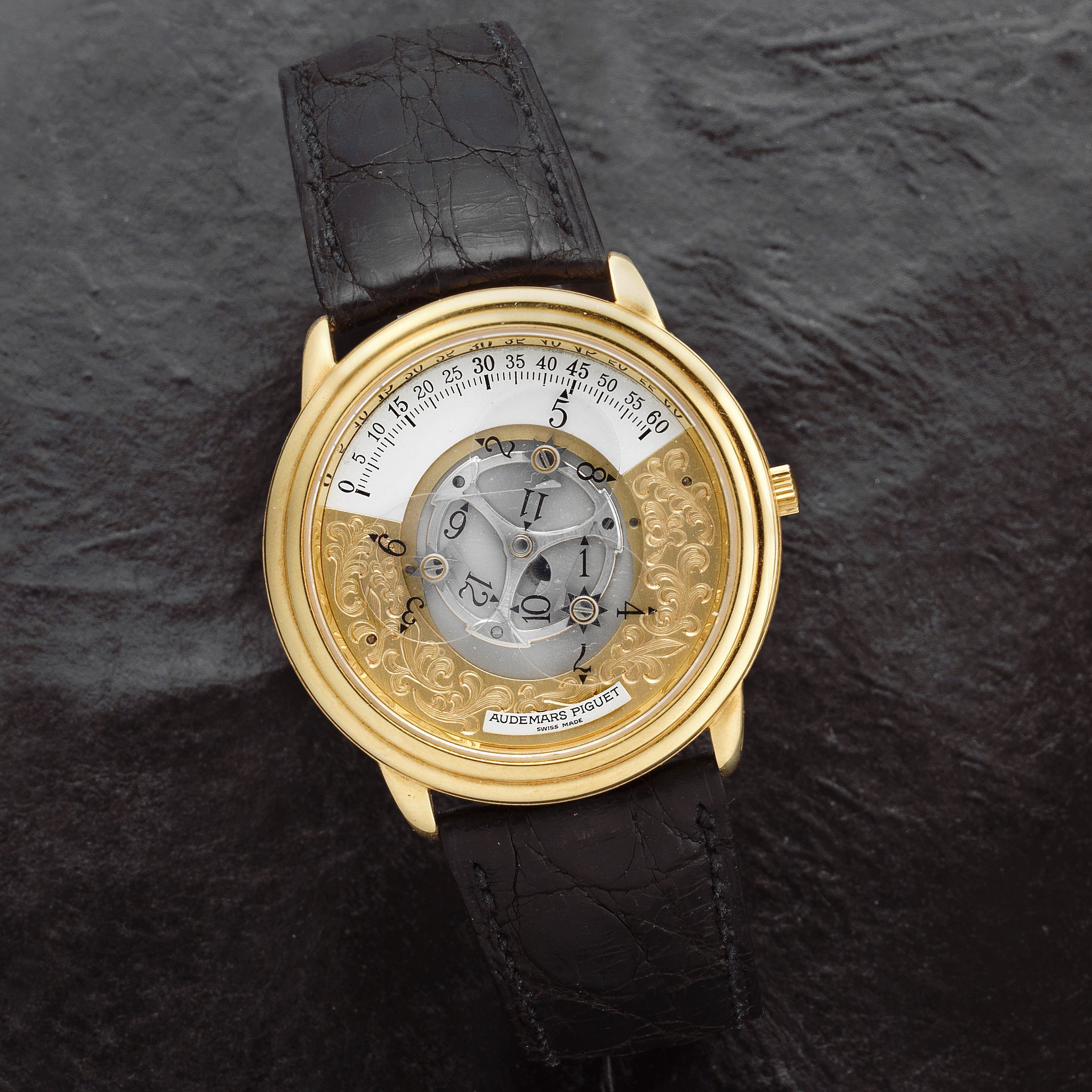 Audemars Piguet. An 18K gold automatic wristwatch Star Wheel, Ref: 25720, Circa 2010