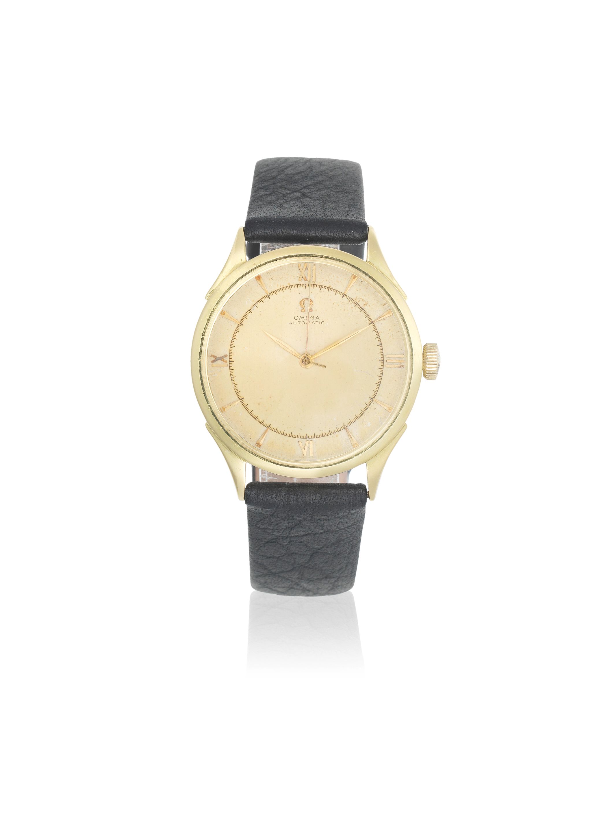 Omega. An 18K gold bumper automatic wristwatch Circa 1944