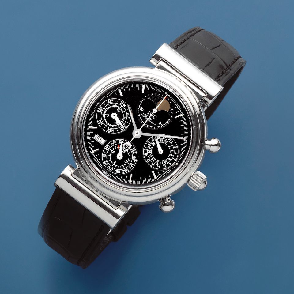 IWC. A stainless steel perpetual calendar chronograph wristwatch Da Vinci Perpetual Calendar, Ref: 3750, Circa 2005