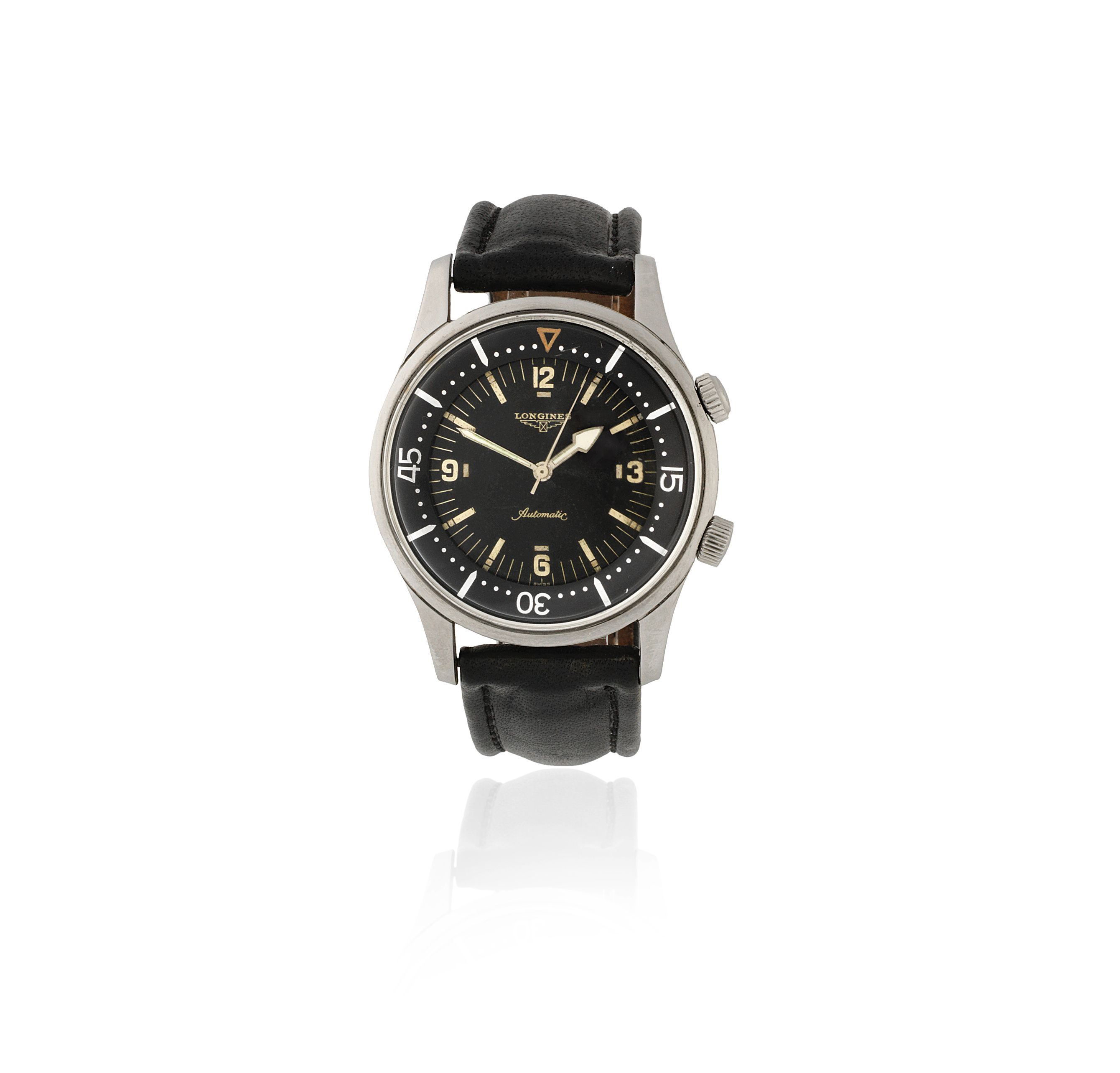 Longines. A stainless steel automatic divers wristwatch Ref: 7042-3, Circa 1956
