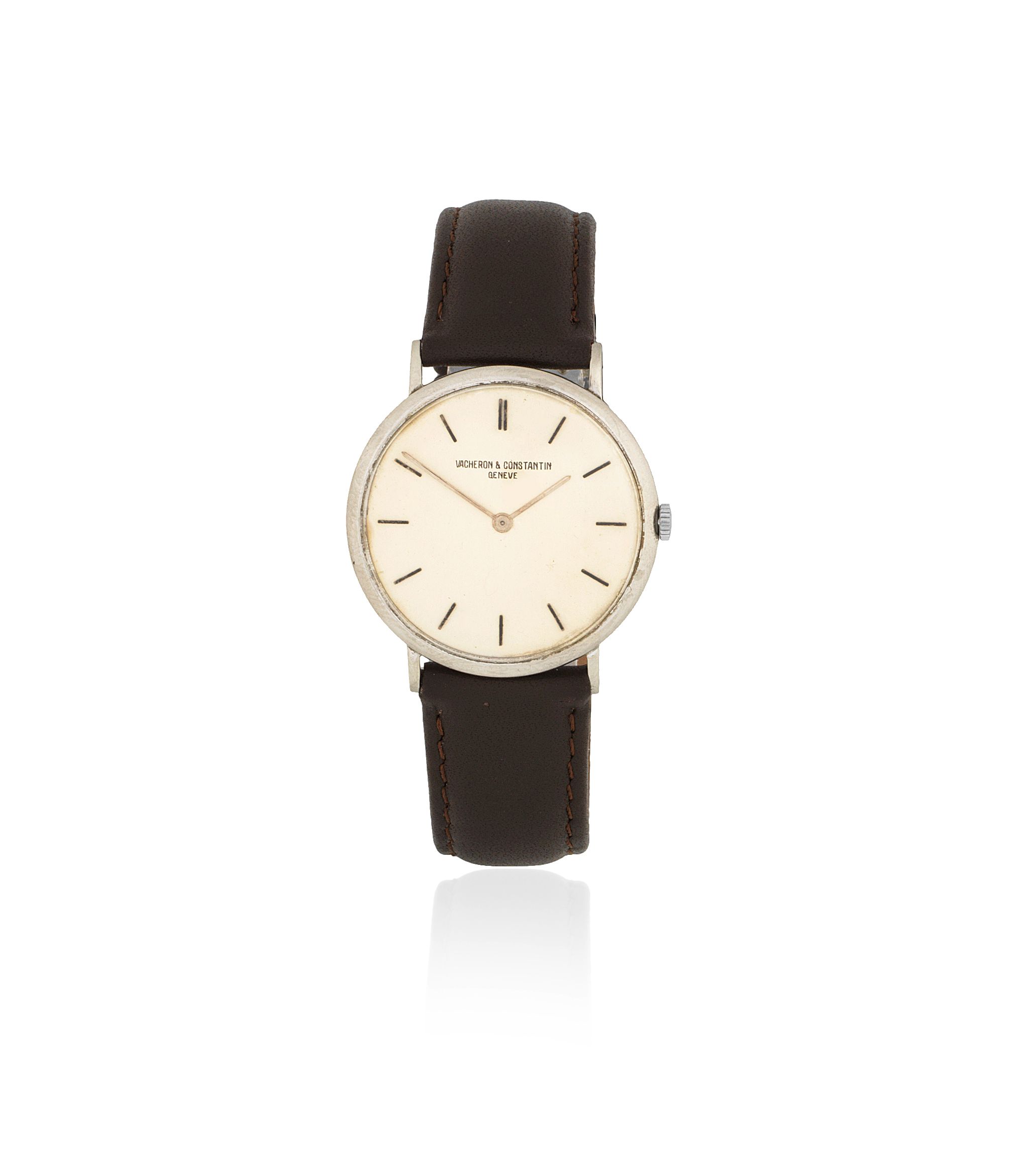 Vacheron & Constantin. An 18K white gold manual wind slim wristwatch Ref: 6506, Circa 1970