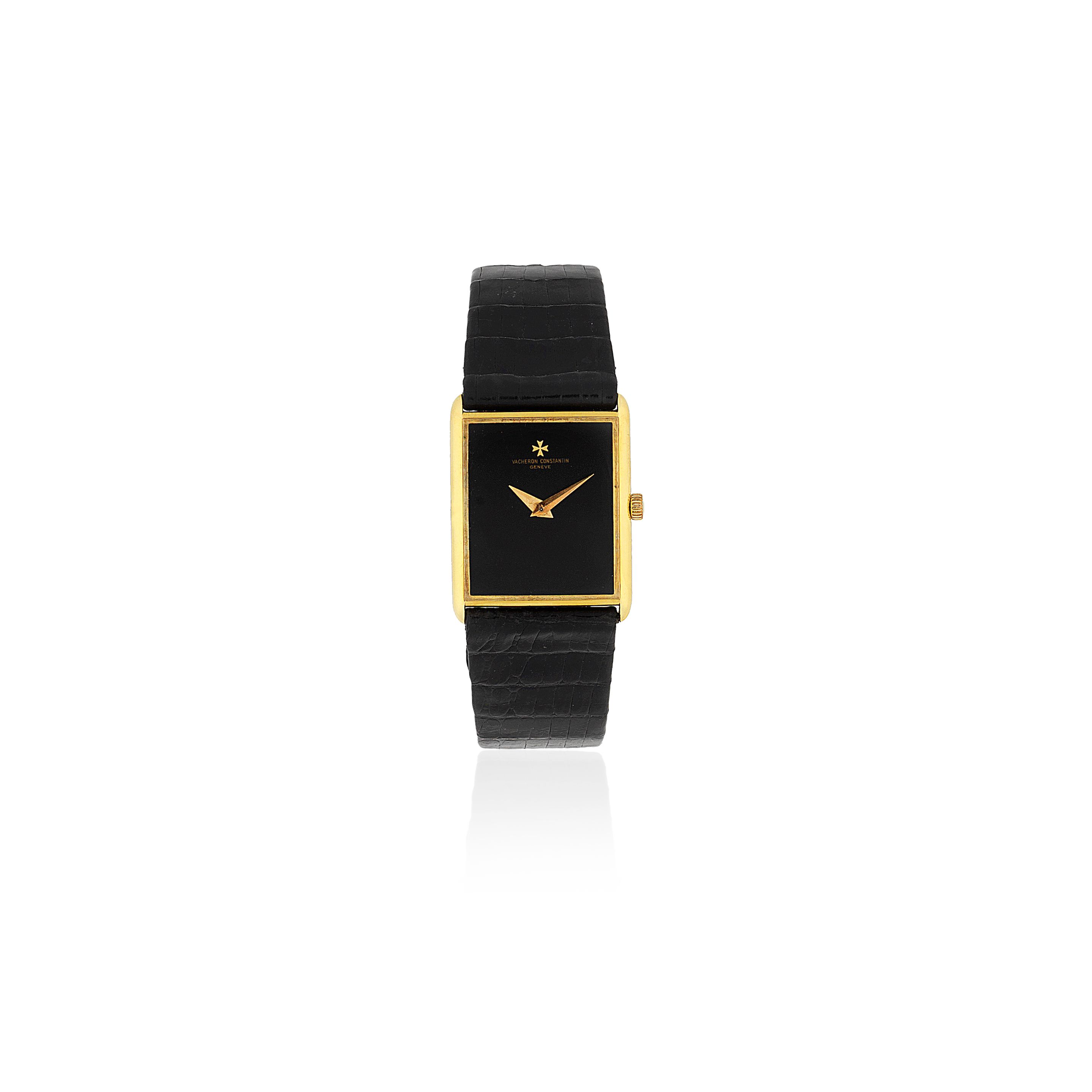 Vacheron Constantin. An 18K gold manual wind rectangular wristwatch Ref: 454202, Circa 1980