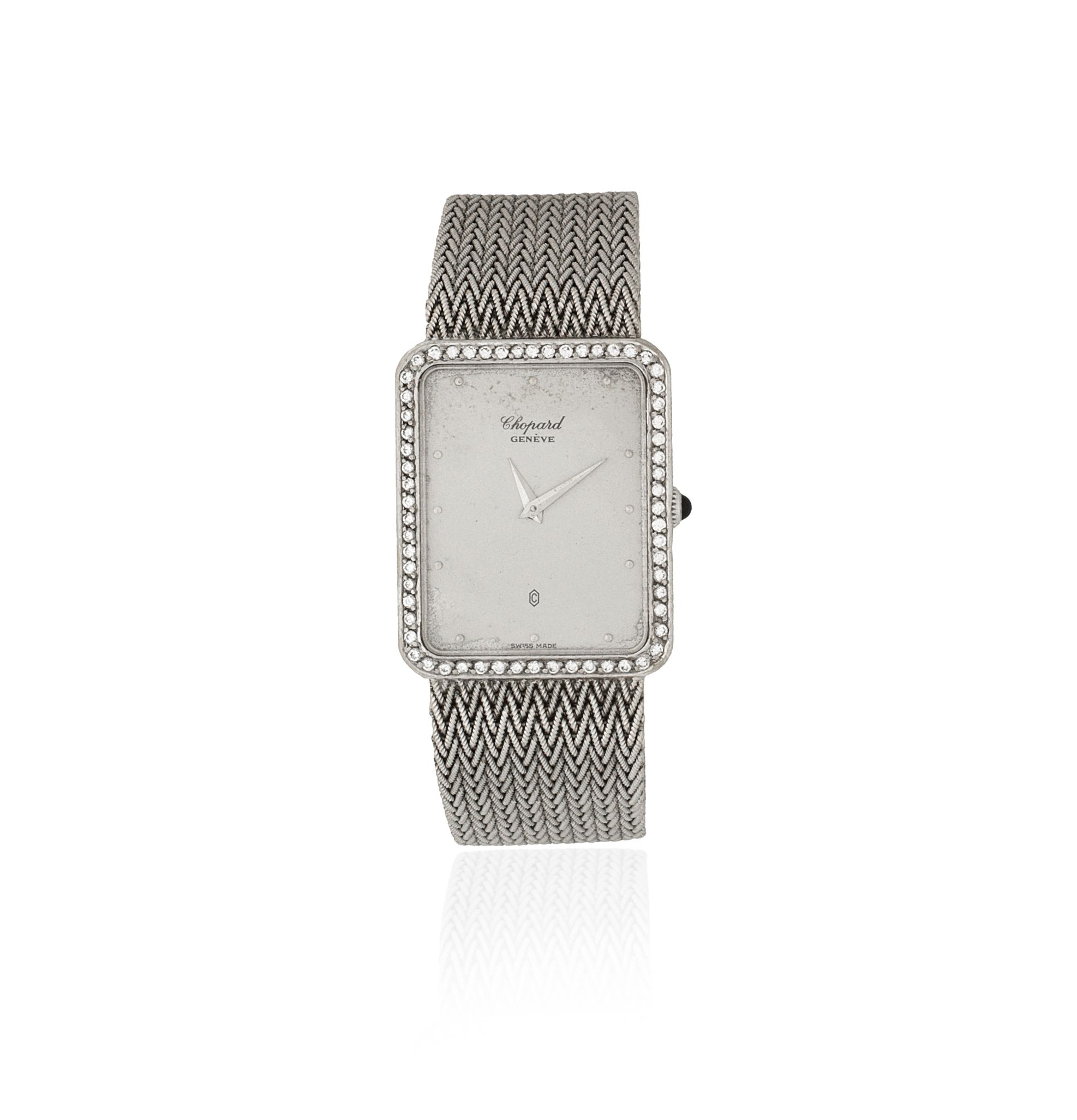Chopard. An 18K white gold and diamond set quartz bracelet watch Ref: 2170, Circa 1980
