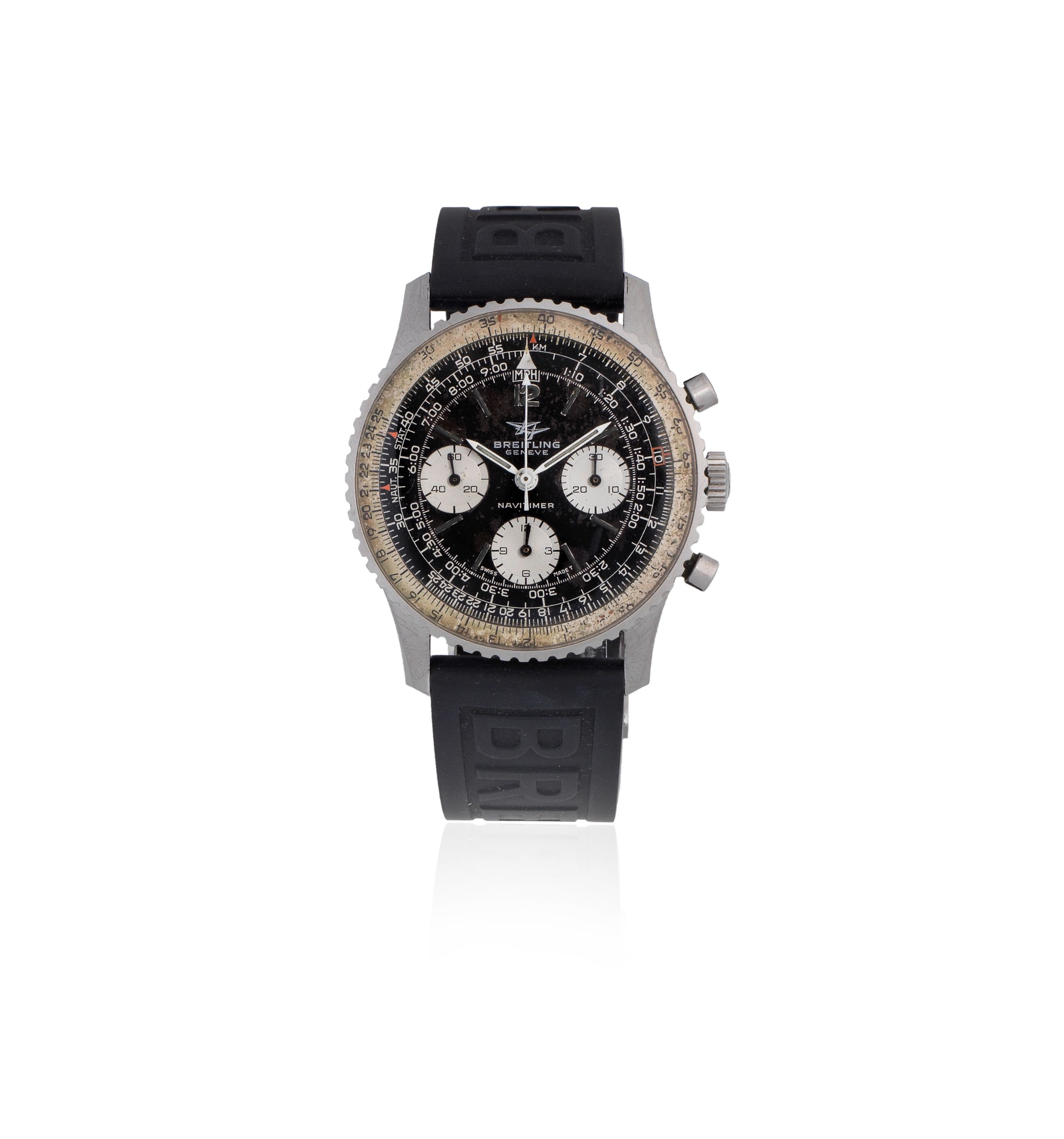 Breitling. A stainless steel manual wind chronograph wristwatch Navitimer, Ref: 806, Circa 1965