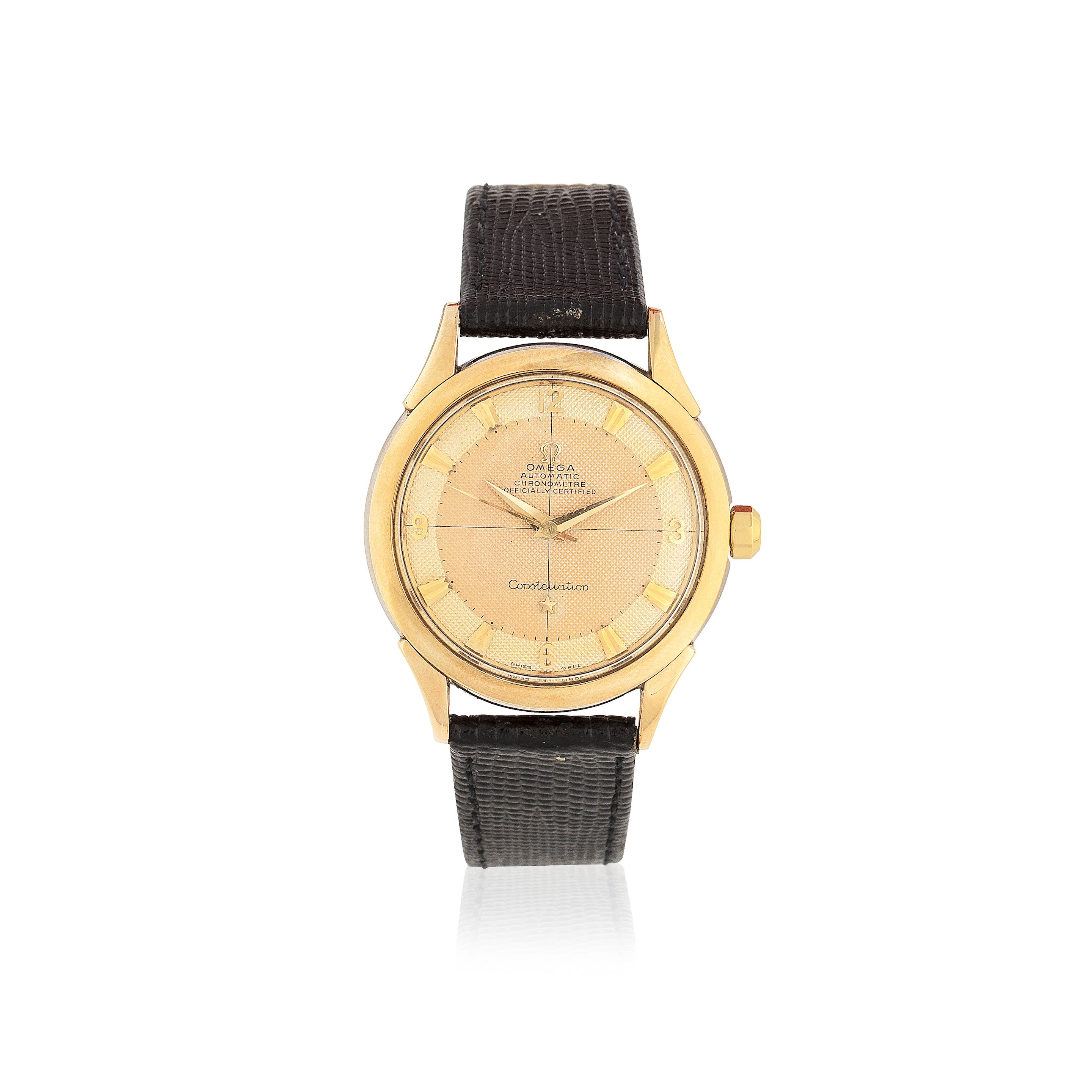 Omega. A stainless steel and gold plated bumper automatic wristwatch Constellation, Ref: 2652-10SC, Circa 1953