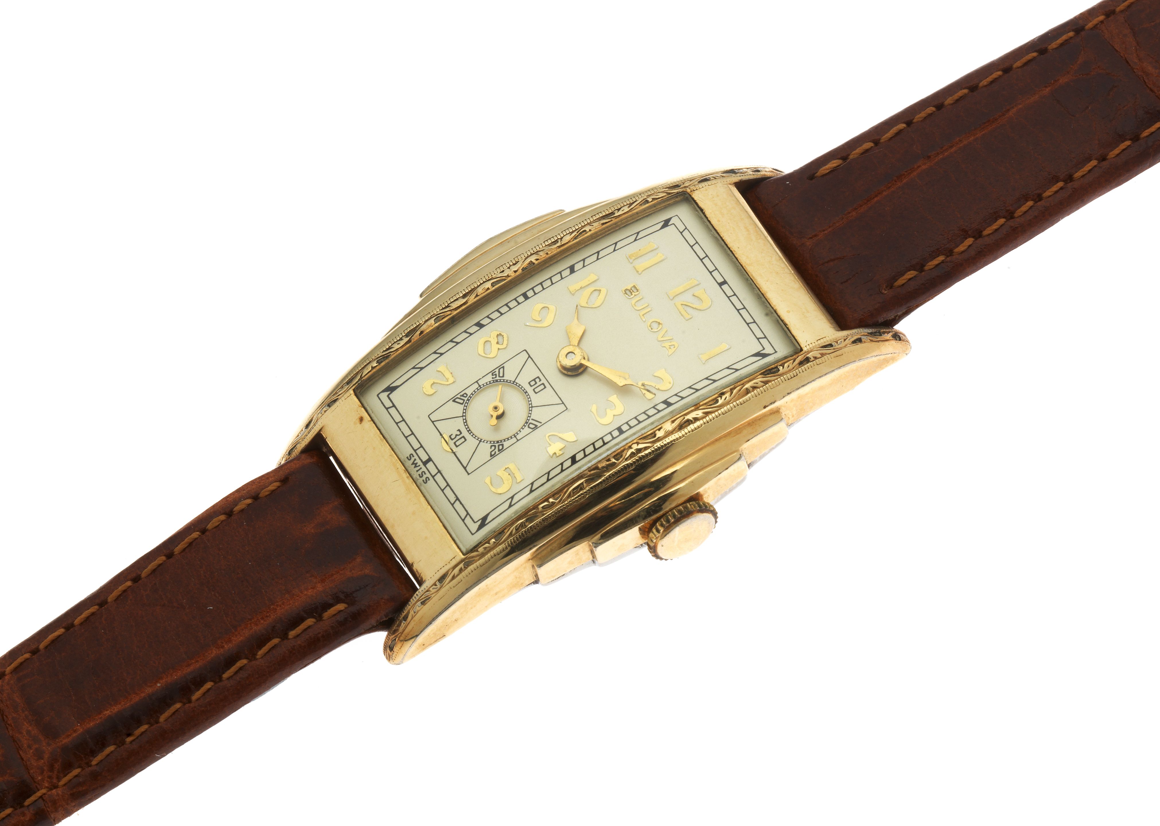 Bulova. A stainless steel and gold plated manual wind wristwatch