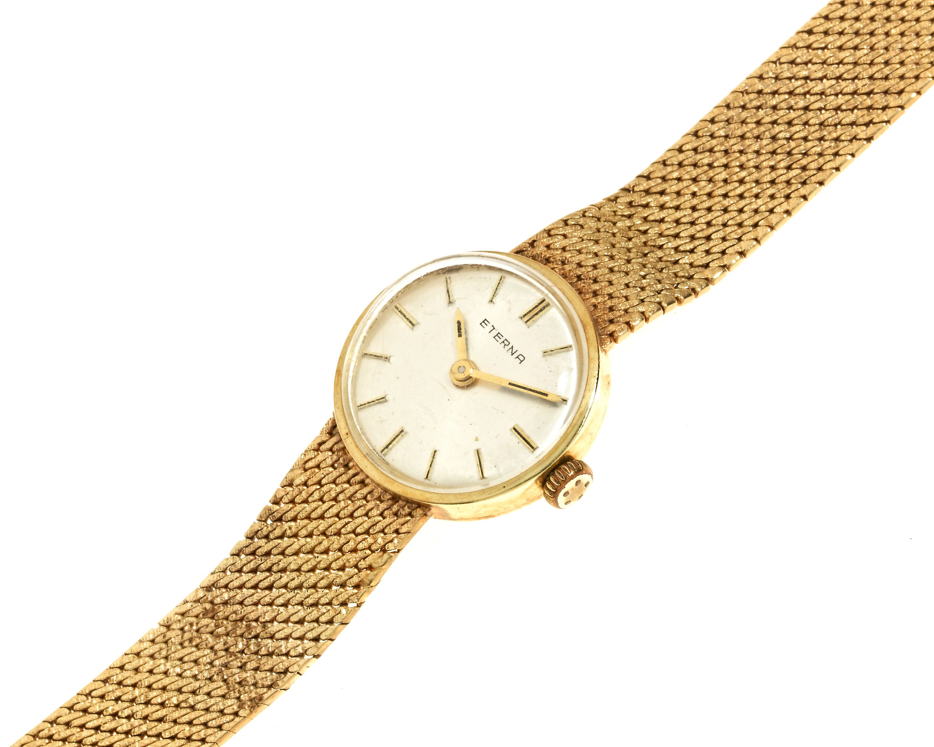 Eterna. A lady's 14K gold manual wind bracelet watch