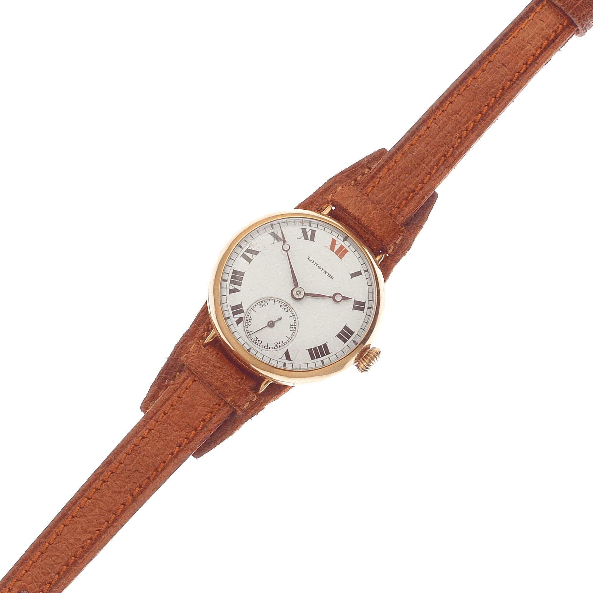 Longines. A lady's gold manual wind wristwatch Circa 1920