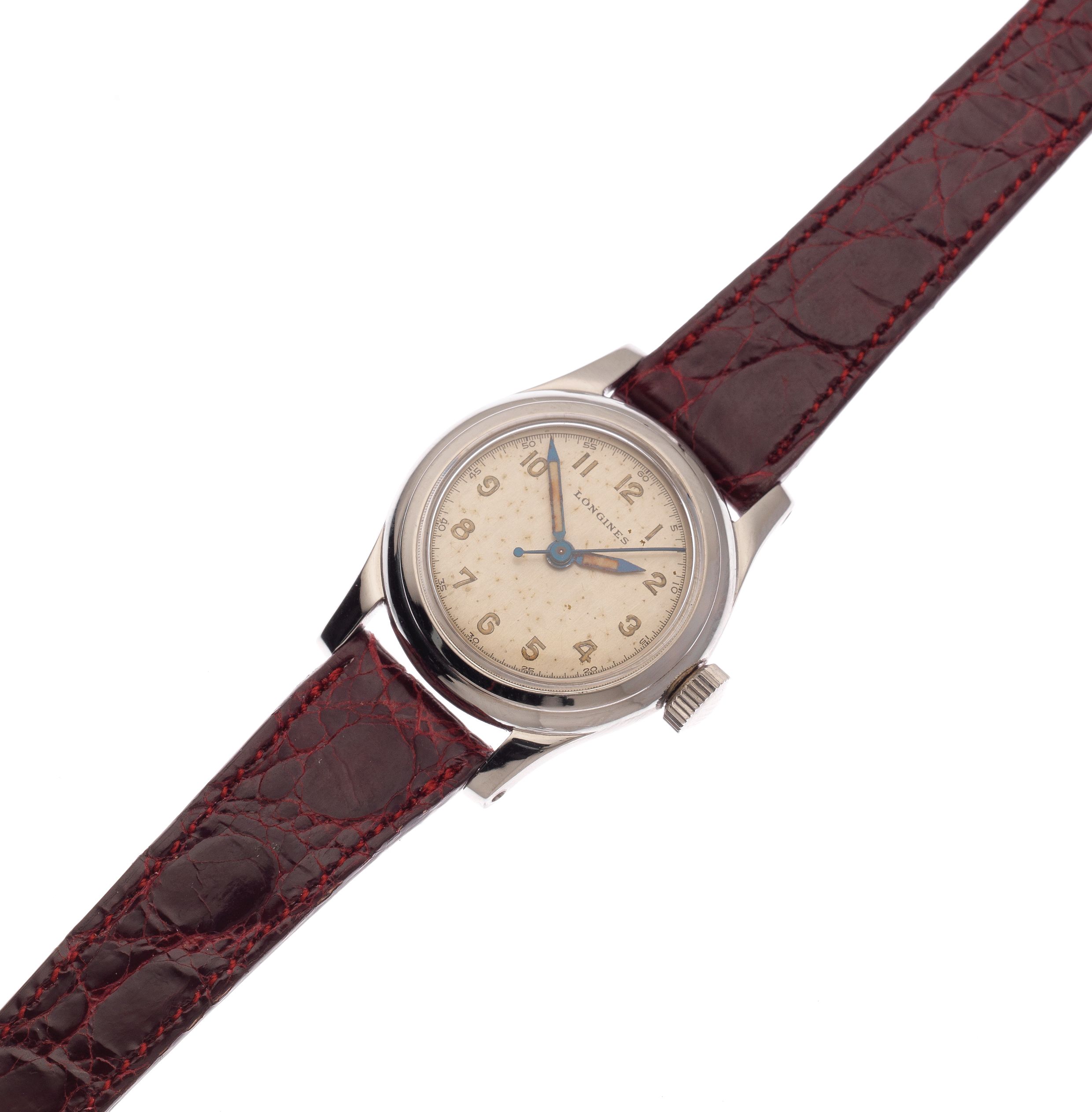 Longines. A lady's stainless steel manual wind wristwatch Ref: 225, Circa 1940