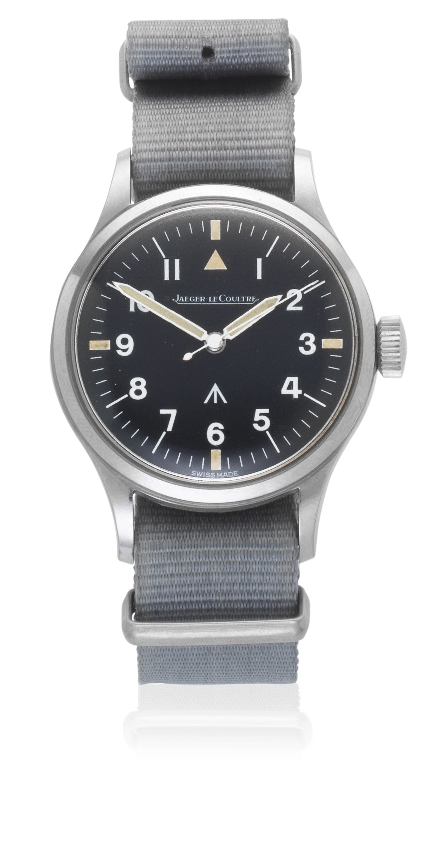 Jaeger LeCoultre. A military issue stainless steel manual wind wristwatch Circa 1944