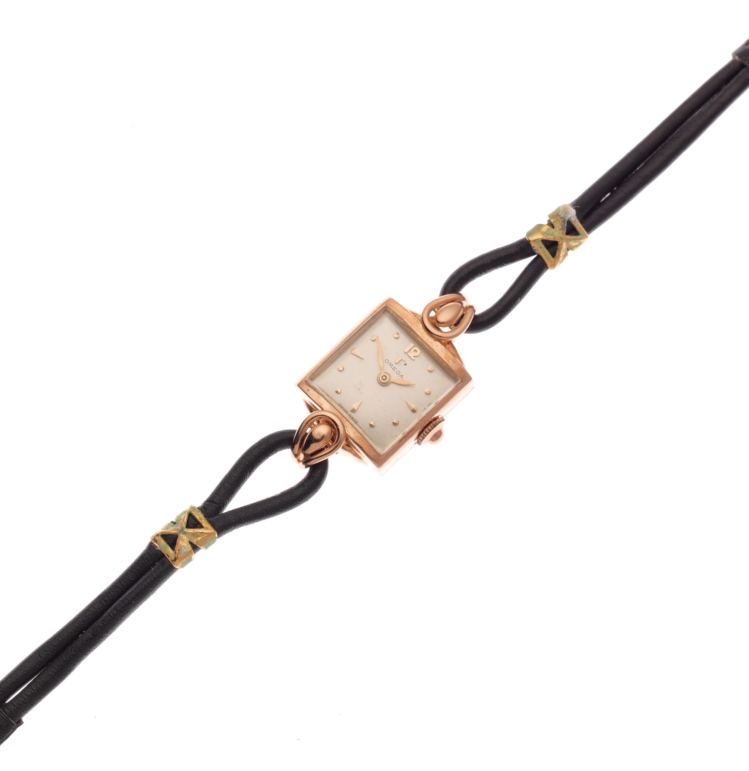 Omega. A lady's 14K gold manual wind wristwatch Circa 1950
