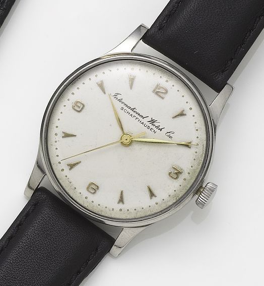 IWC. A stainless steel automatic centre seconds wristwatch1950's