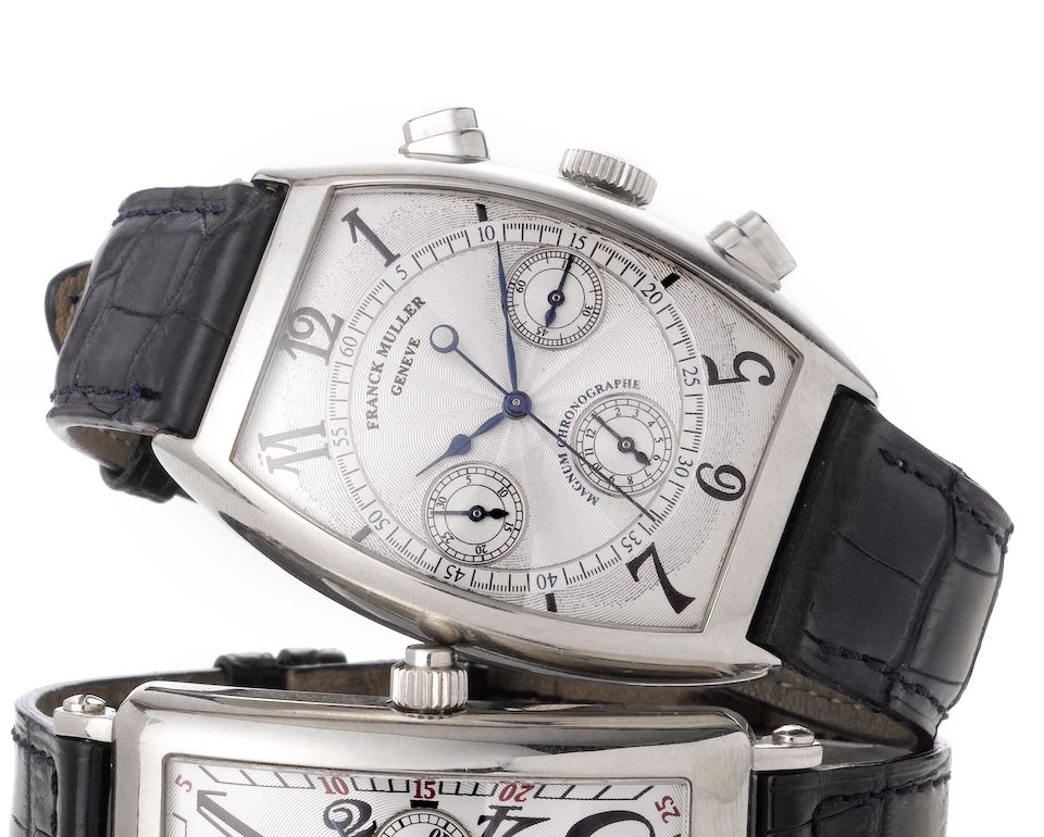Franck Muller. An 18ct white gold automatic chronograph wristwatchMagnum, 1990's