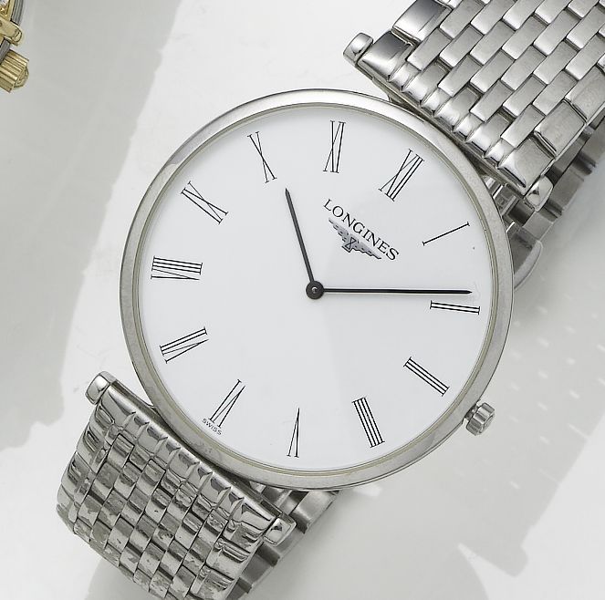 Longines. A stainless steel bracelet watchRecent