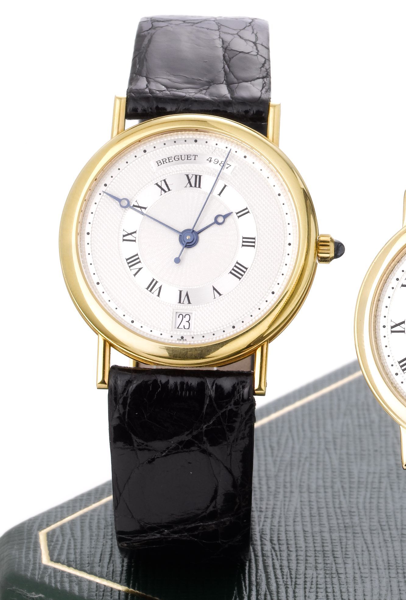 Breguet. A fine 18ct gold centre seconds calendar wristwatchMarine, Model:BA-3320-2, No.4987, Sold 18th May 1991