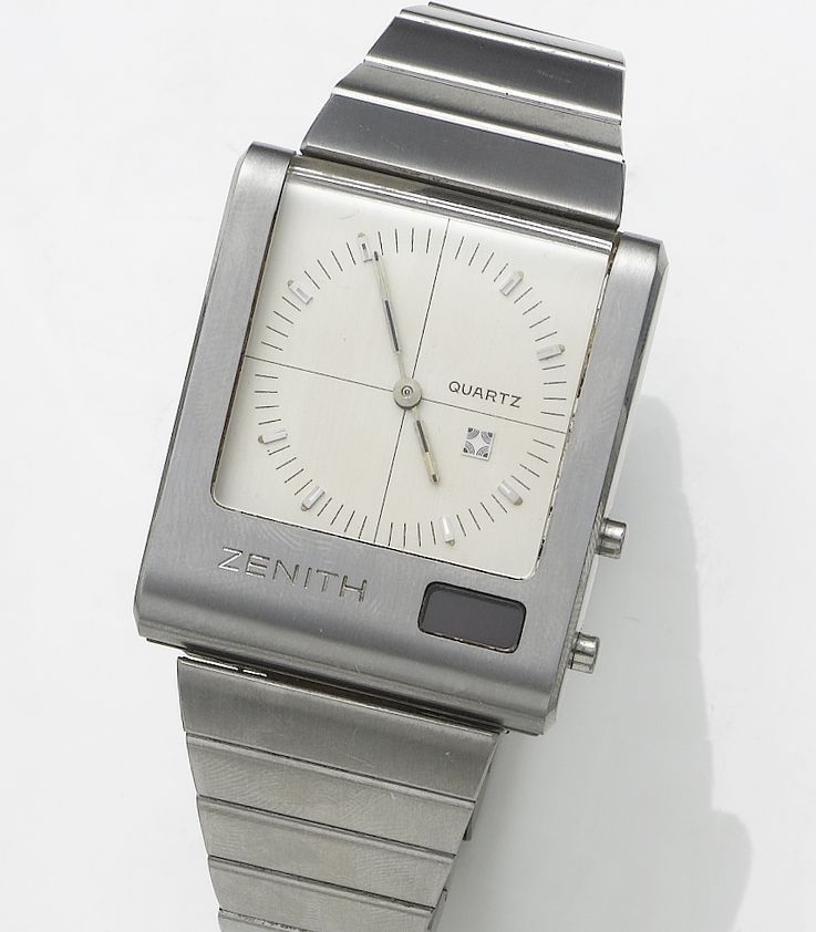 Zenith. A stainless steel LCD/Analogue chronometer quartz bracelet watch1970's