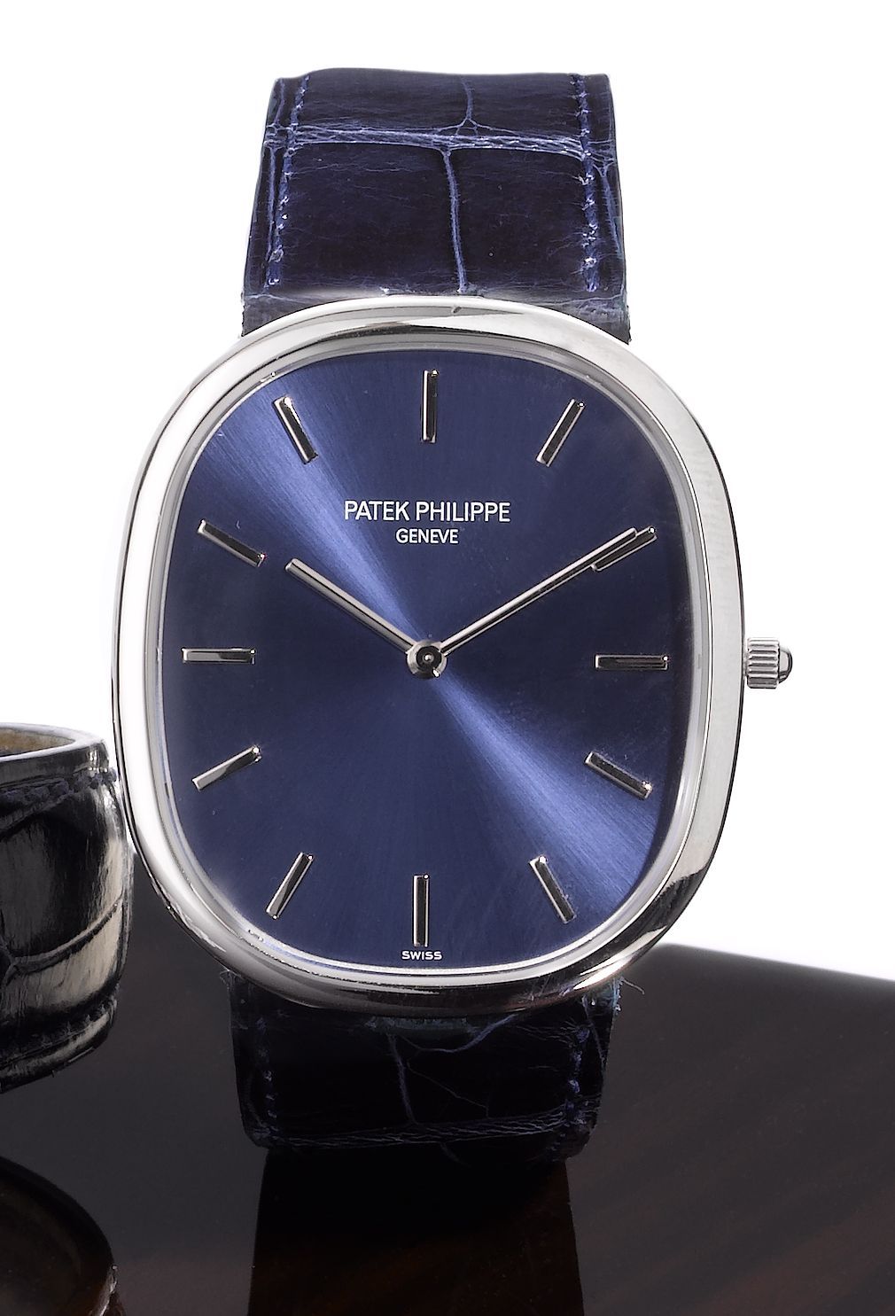Patek Philippe. A fine and rare oversized platinum automatic wristwatch together with Patek Philippe fitted box and Certificate of OriginEllipse, Ref:5738P, Case No.4711293, Movement No.3121438, ...