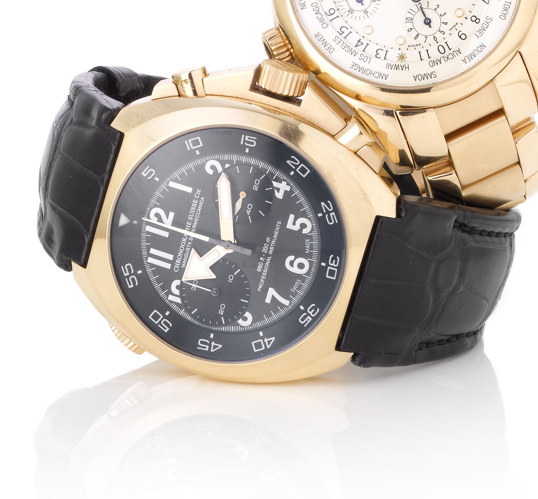 Chronographe Suisse. A fine 18ct rose gold automatic chronograph wristwatch with presentation box and papersRef. MSPG26004BB, Mangusta Supermeccanica, Recent