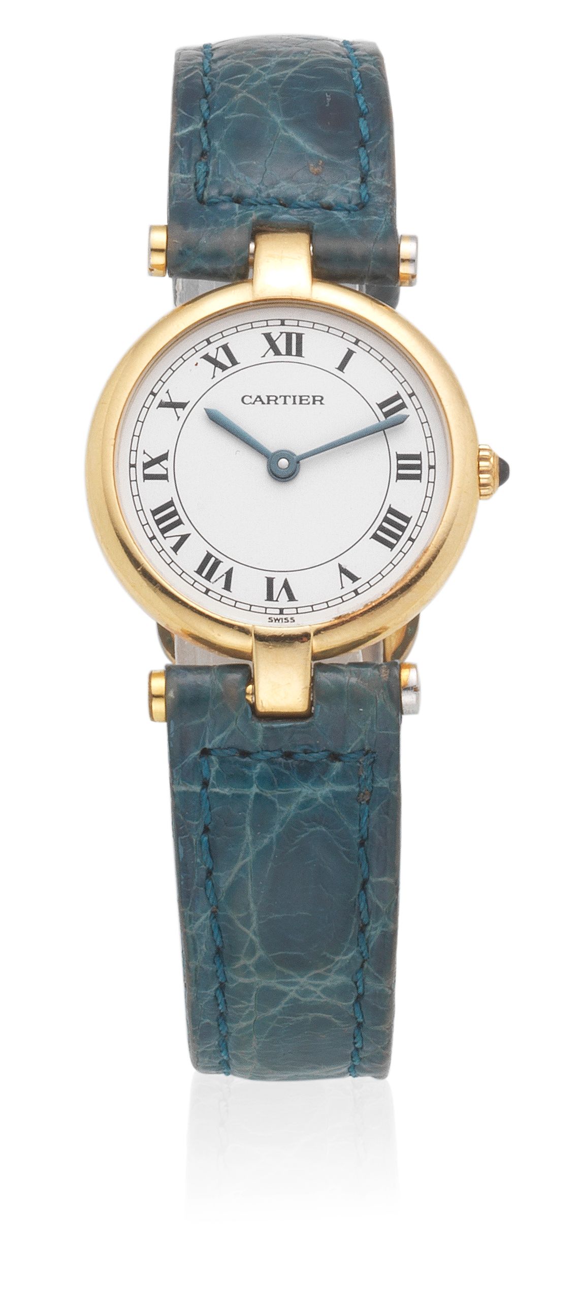 Cartier. An 18K gold quartz wristwatch Sold 3rd July 1998