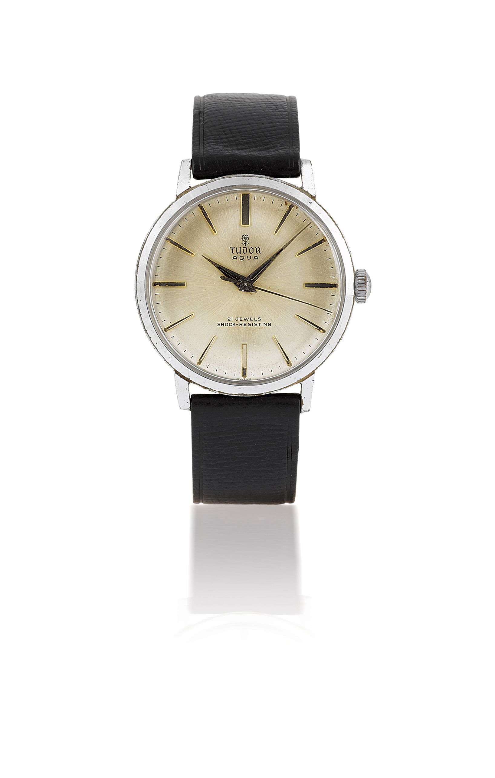 Tudor. A stainless steel wristwatchAqua. Case No. 7942, Circa 1960s