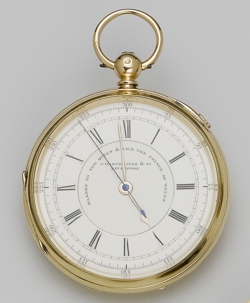 A late 19th century 18ct gold chronograph pocket watch J. Hargreaves of Liverpool, Chester Hallmark for 1879