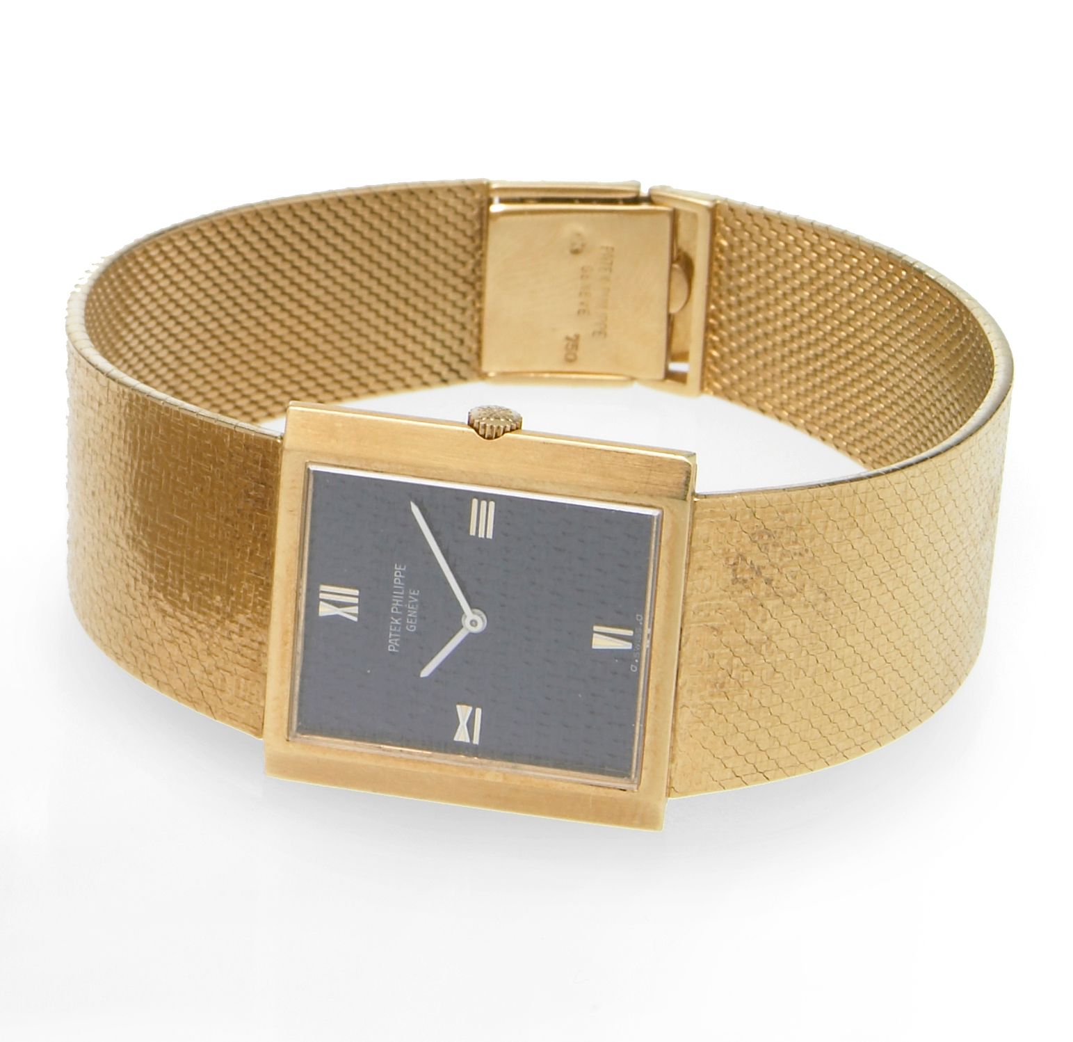 Patek Philippe. An 18k gold rectangular bracelet watchRef.3491, Movement No.1161511, Case No.2670707, circa 1970