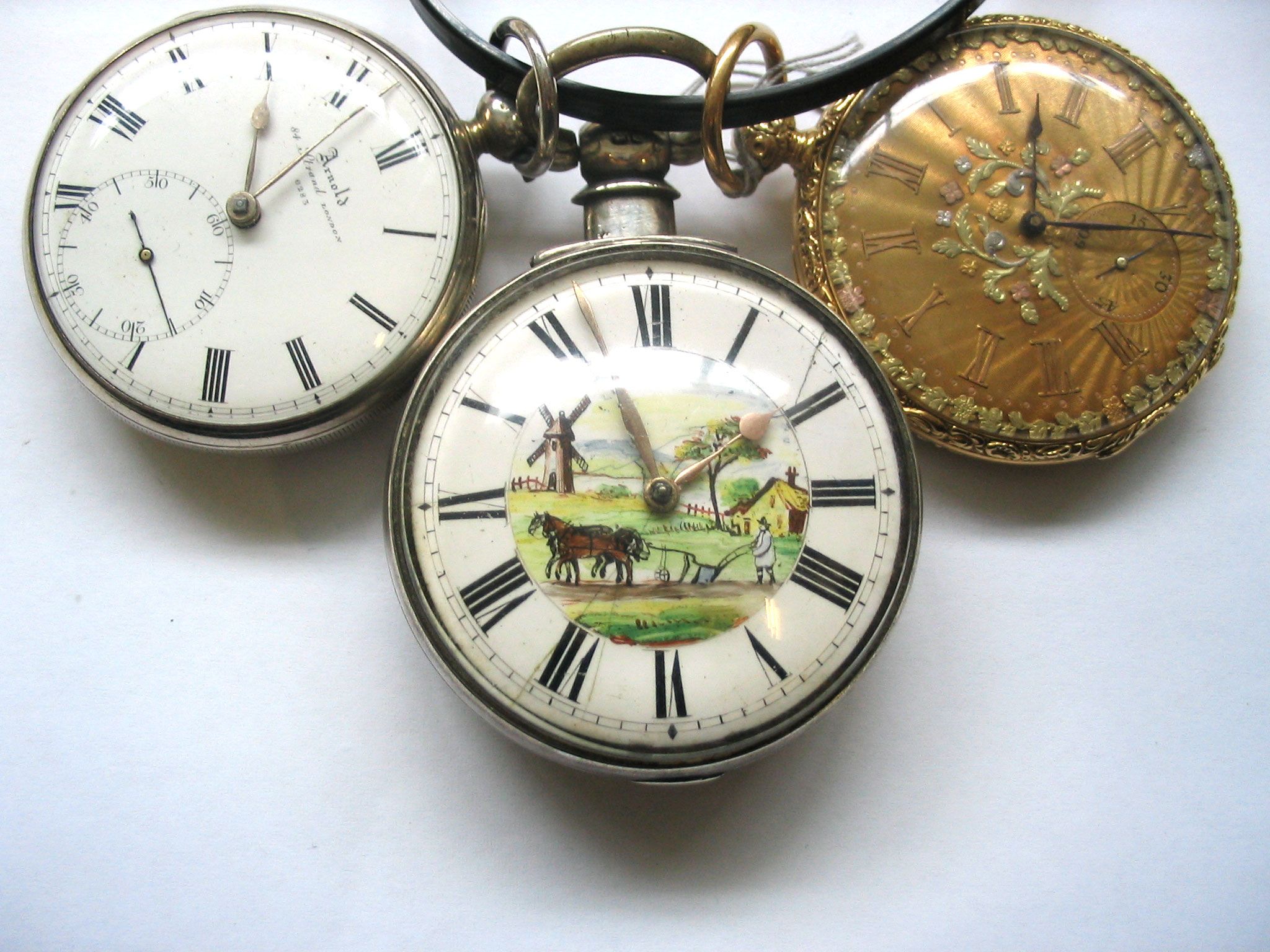 A lot of three various pocket watches