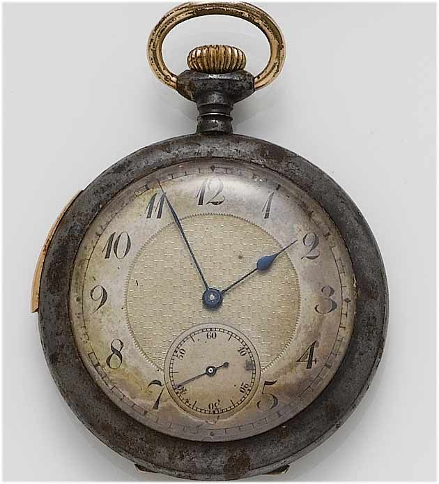 Swiss. A Gun Metal open face minute repeating pocket watch af