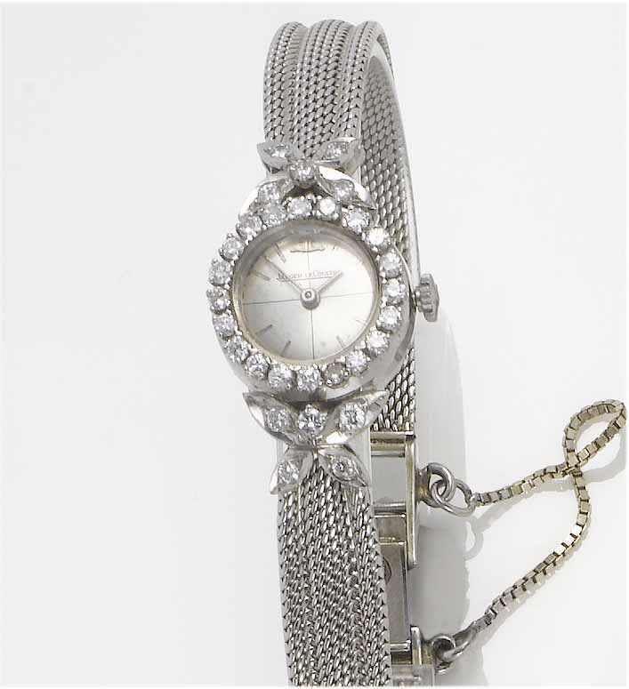 Jaeger LeCoultre. A lady's 18ct white gold diamond set cocktail watch 1960's