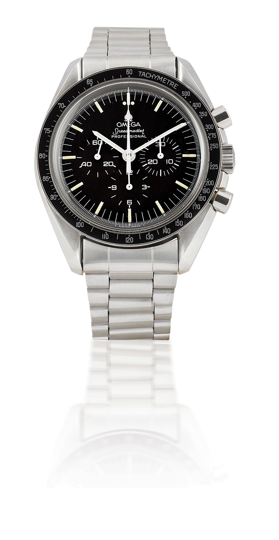 Omega. A very rare stainless steel manual wind chronograph limited edition wristwatchSpeedmaster, Limited edition 0439/2000, Circa 1989