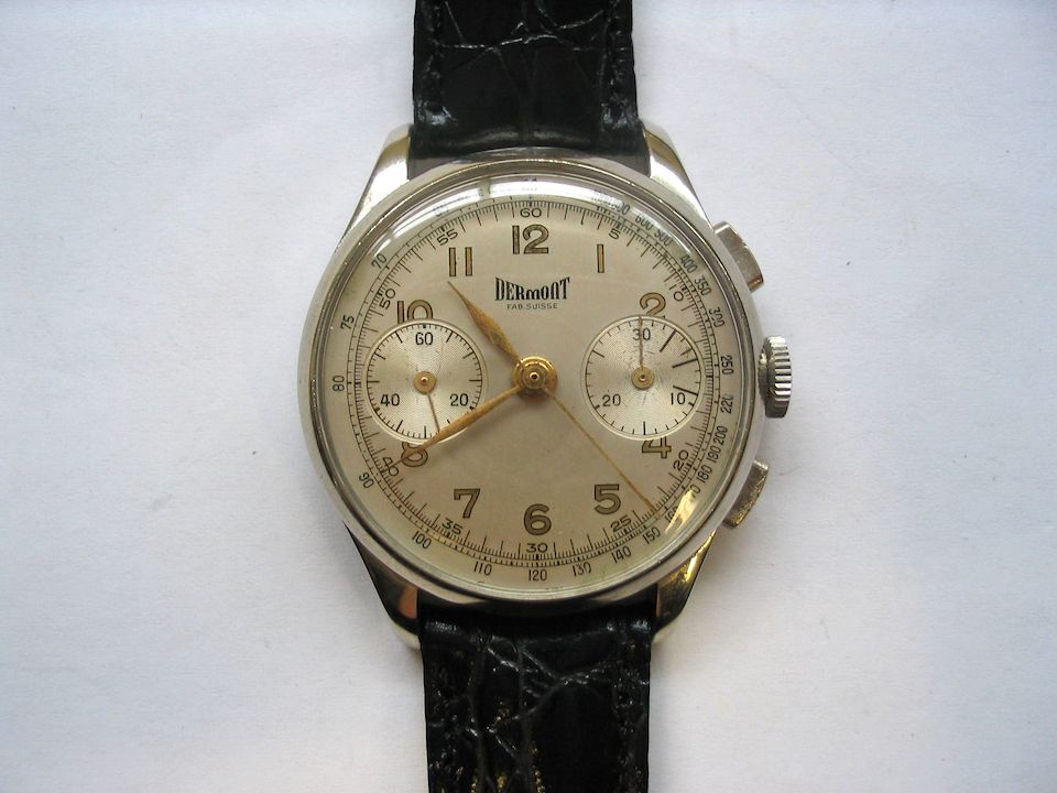 Dermont. A stainless steel chronograph wristwatch 1950's