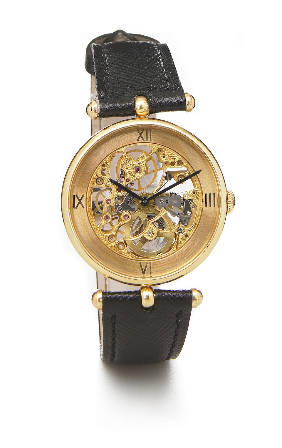 Van Cleef & Arpels, Paris. An unusual mid-size 18k gold skeletonized wristwatchRef.11102, No.119, 1980s