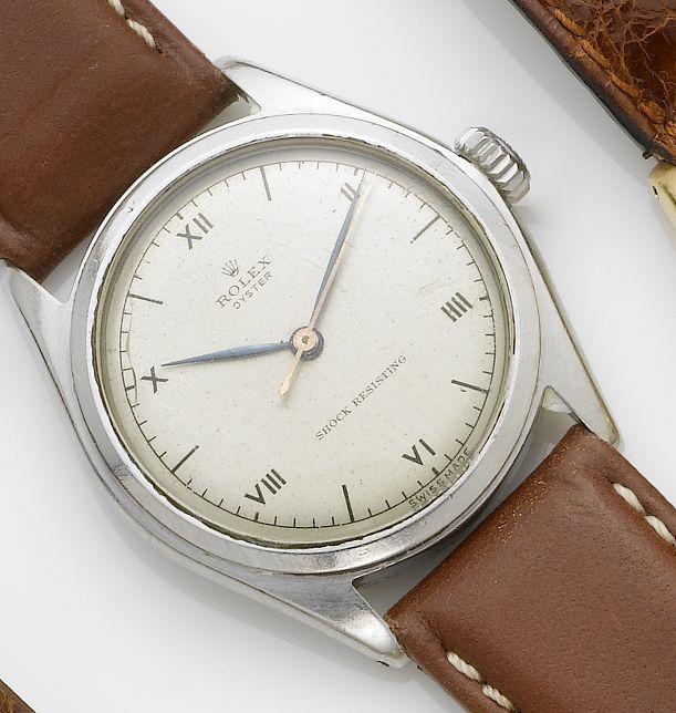 Rolex. A stainless steel centre seconds wristwatch 1940's