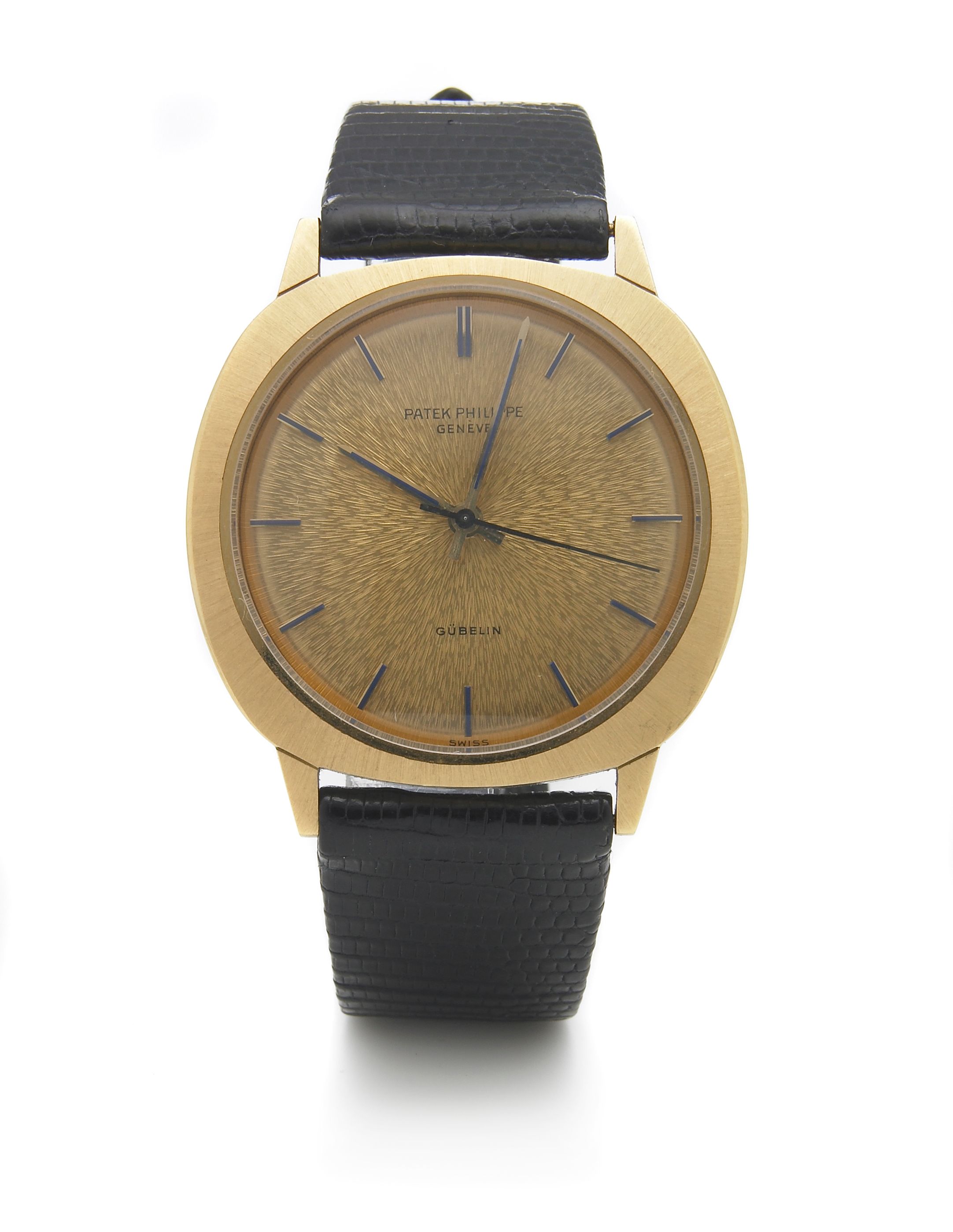 Patek Philippe, retailed by Gubelin. A fine and unusual 18k gold cushion cased self-winding back-wind wristwatchRef.3573, Case No.2693770, Movement No.1491539, made circa 1979