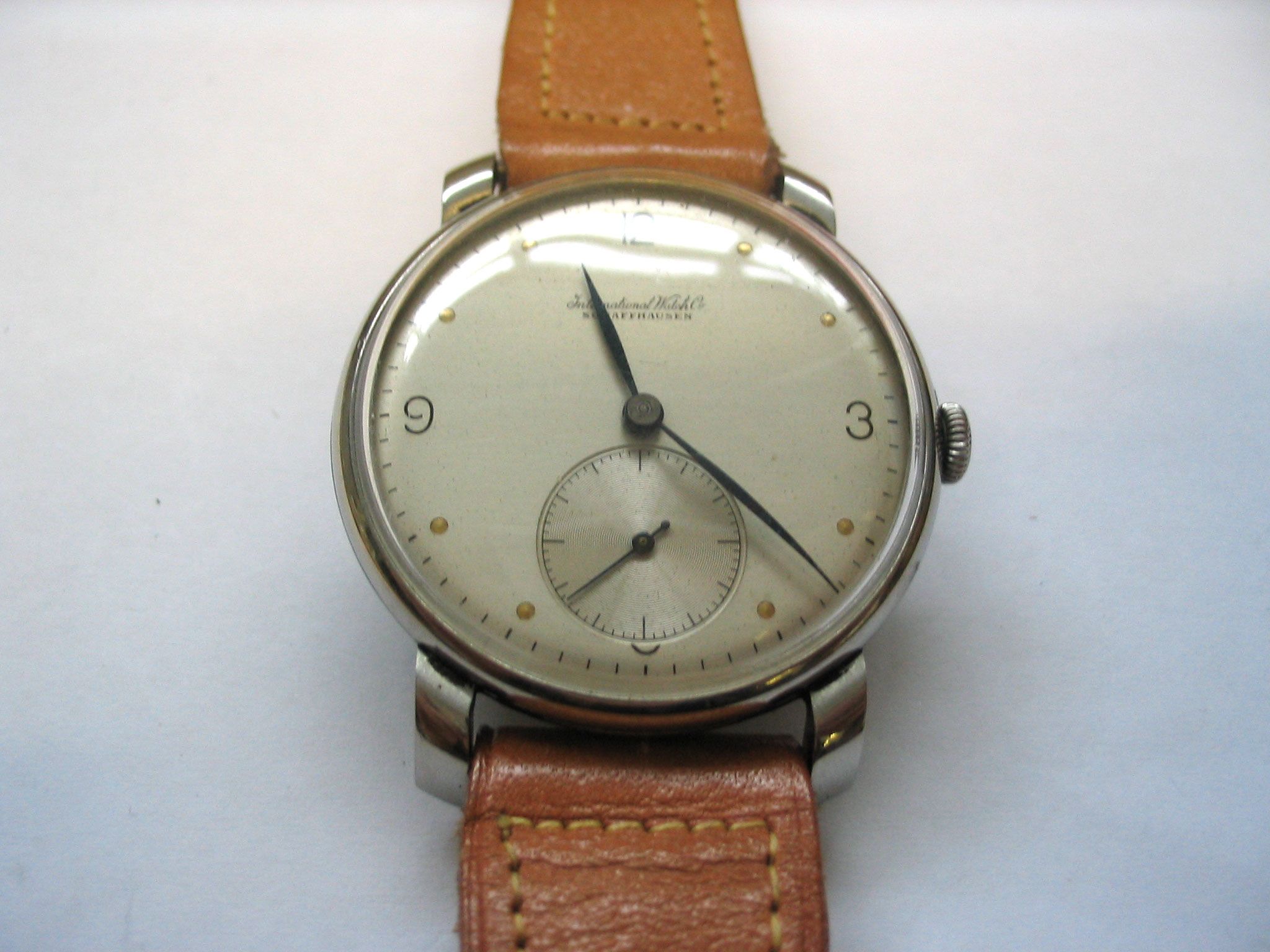IWC. A stainless steel wristwatch 1950's