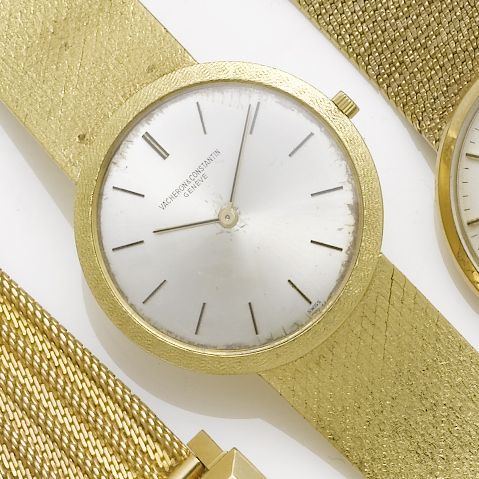 Vacheron & Constantin. An 18ct gold bracelet watchCase No.453820, Movement No.618189, Ref:6352, London Hallmark for 1970