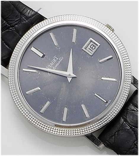 Piaget. A gents 18ct white gold calendar wristwatch 1980's