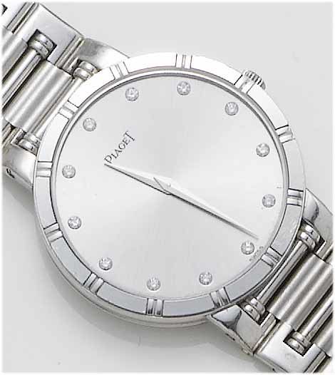 Piaget. An 18ct white gold diamond set bracelet watch 1980's