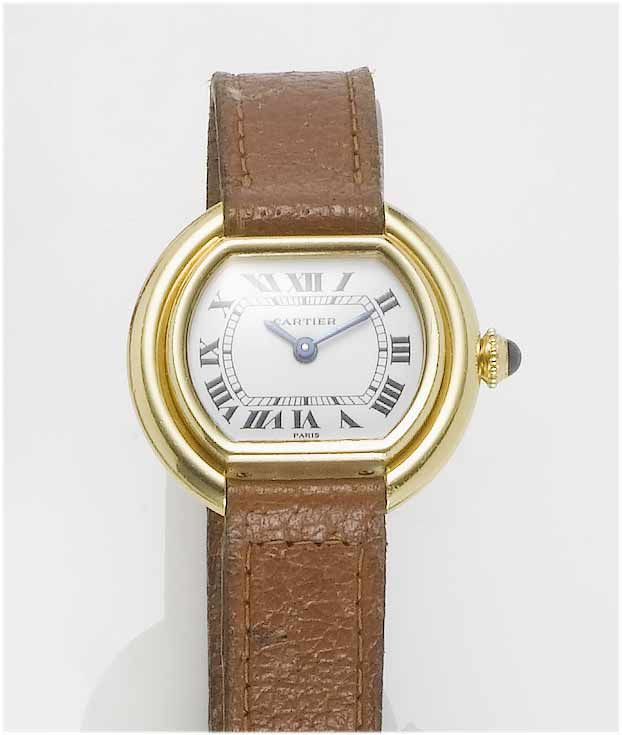 Cartier. A lady's 18ct gold wristwatch Ellipse, 1980's