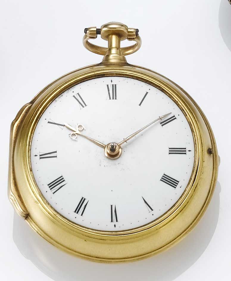 Ellicott. A late 18th century 18ct gold pair cased pocket watch No.8405, London Hallmark for 1788