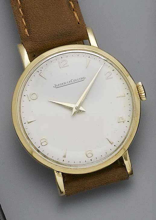 Jaeger le Coultre. An 18ct gold wristwatch1950s